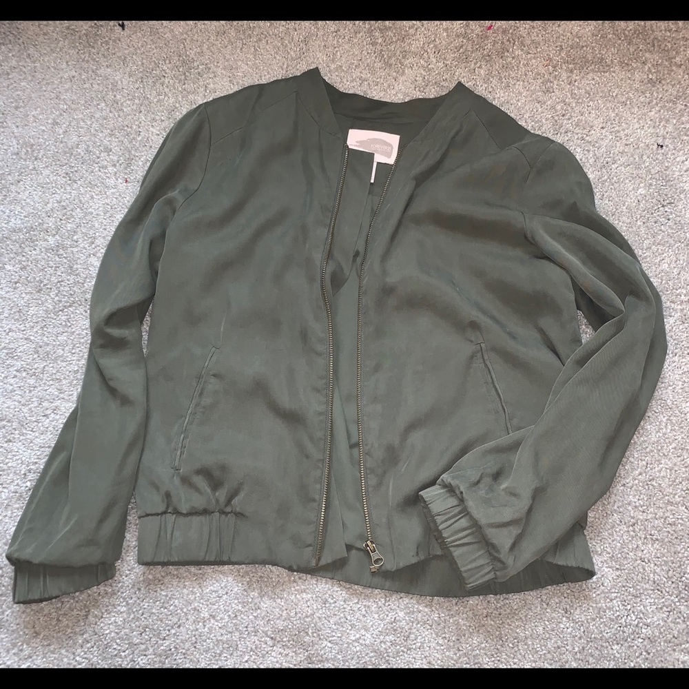 Green bomber jacket